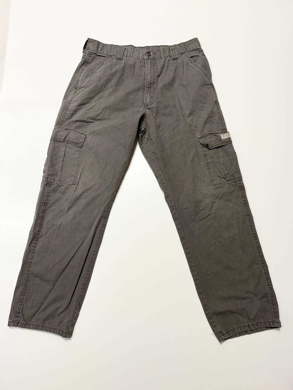 Wrangler Cargo Pants Gray Ripstop Utility Workwear Heritage Gorpcore Outdoorsy U